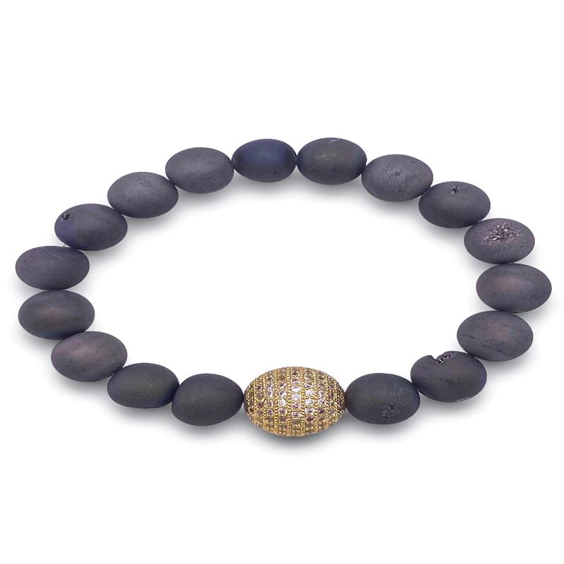 Brave Enough Bracelet - Grey Druzy