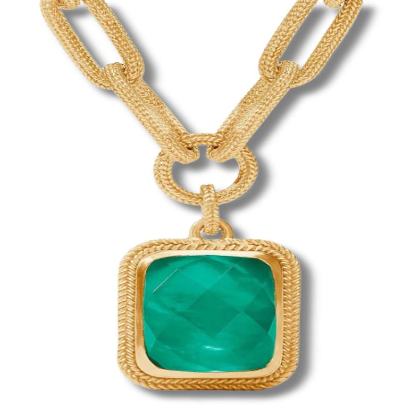 Cheval Paperclip Statement Necklace - Iridescent Emerald Green | Julie Vos
