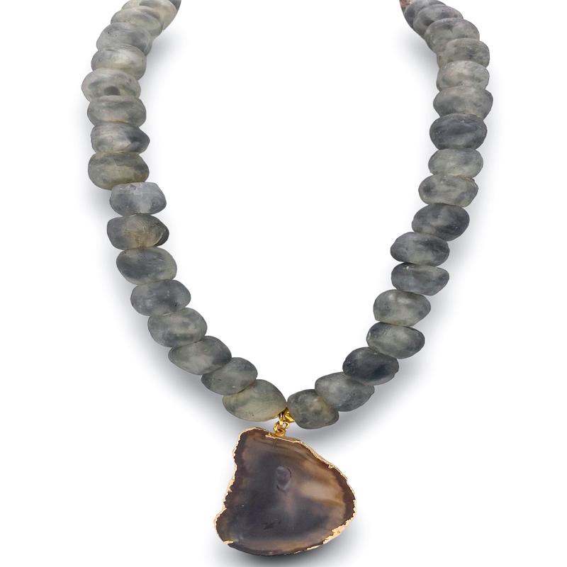 Clear View Necklace - Grey | Virtue - FINAL SALE