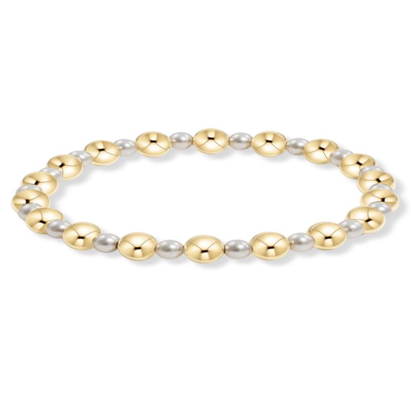 enewton Grateful Pattern Pearl 4mm Gold 6mm Bracelet