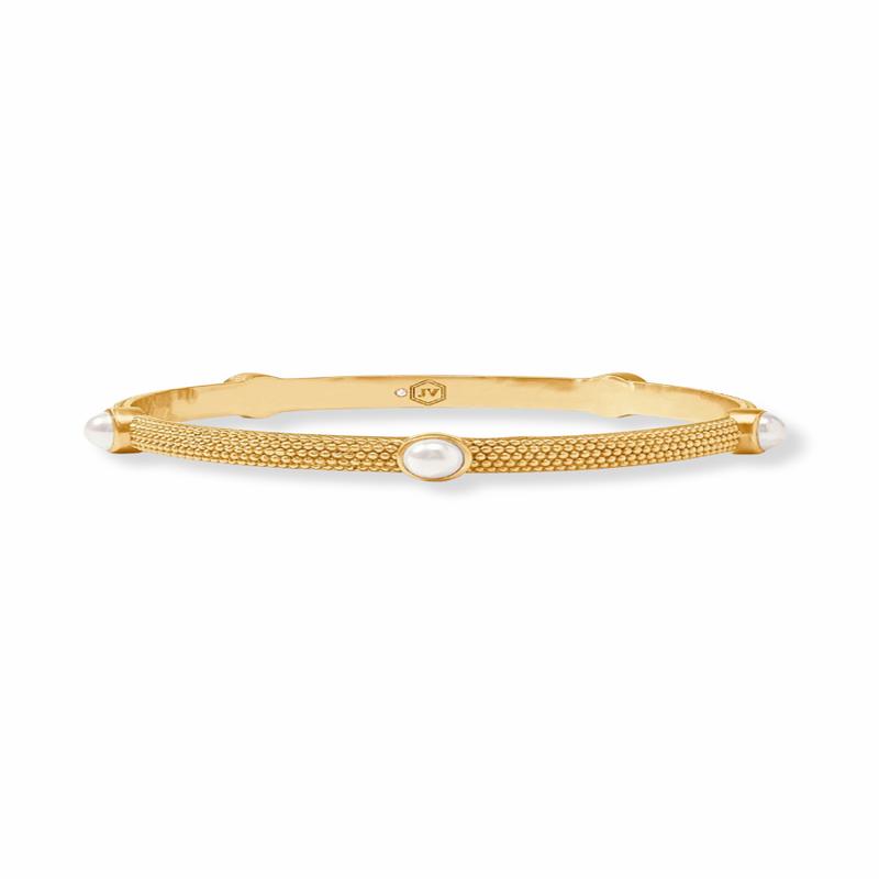 Julie Vos Cabochon Pearl Bangle Bracelet