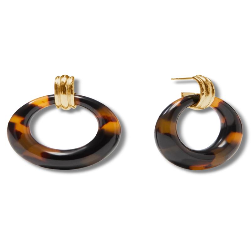 Madison Doorknocker Earring - Tortoiseshell | Julie Vos - FINAL SALE
