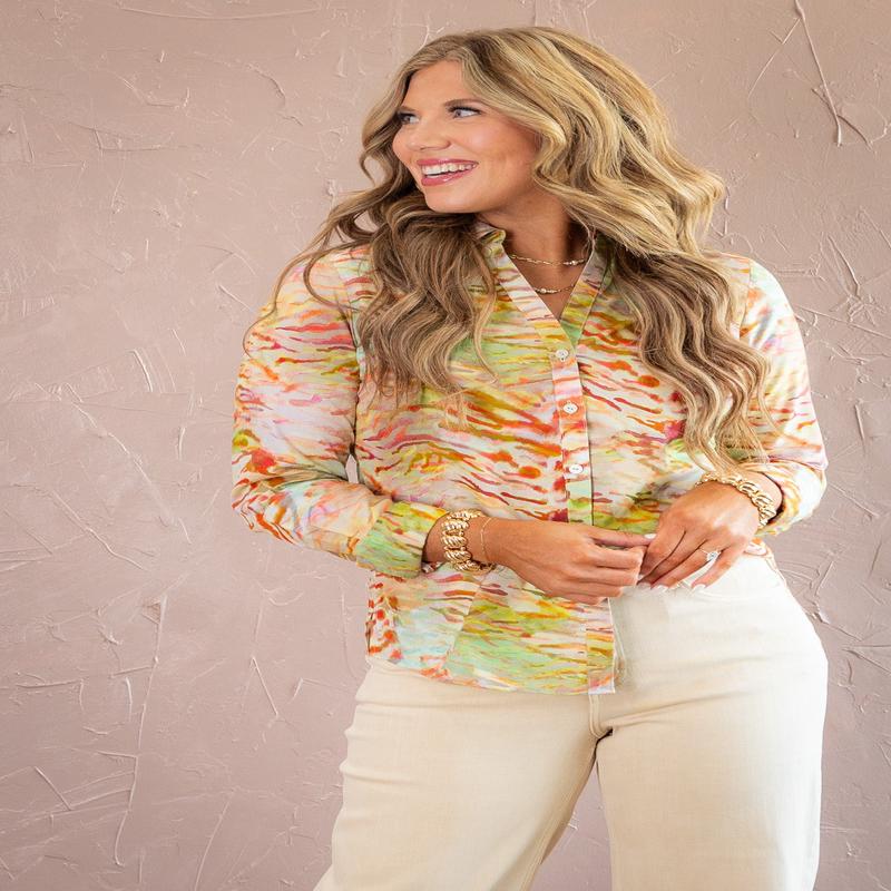 Mary Print Top - FINAL SALE