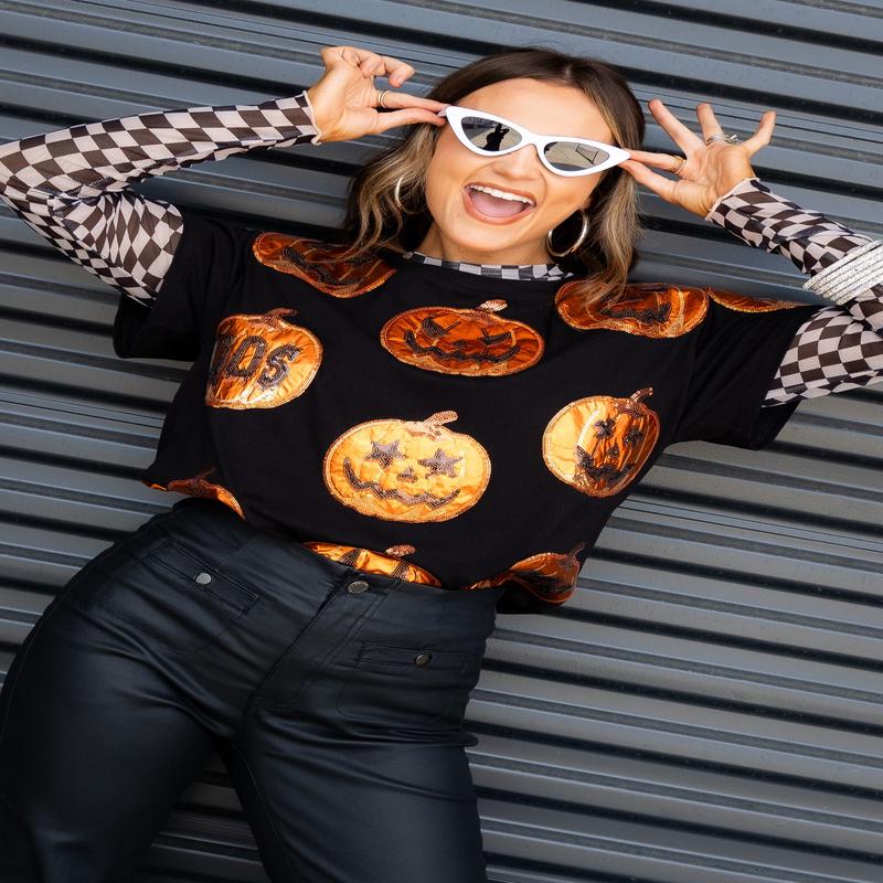 Metallic Pumpkin Tee | Queen Of Sparkles - SALE