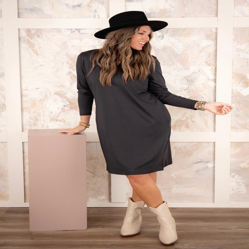 Angel Solid Dress - Black - FINAL SALE