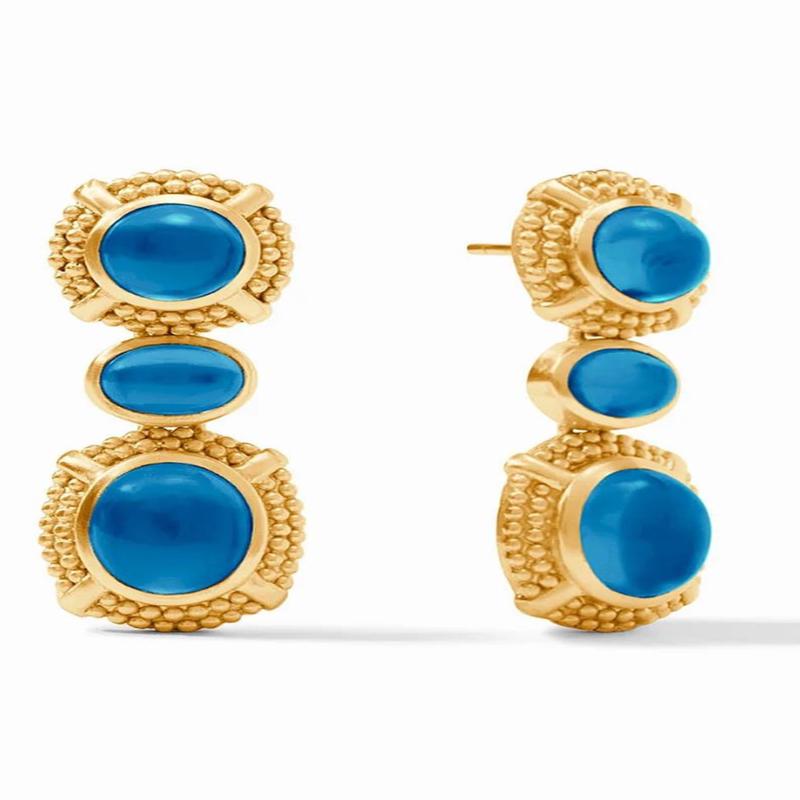 Cabochon Statement Earrings - London Blue | Julie Vos