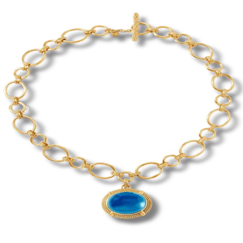 Cabochon Statement Necklace - London Blue | Julie Vos