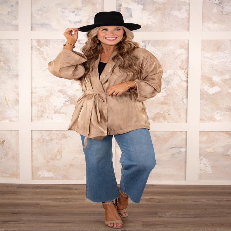 Feel The Groove Jacket - Taupe - FINAL SALE