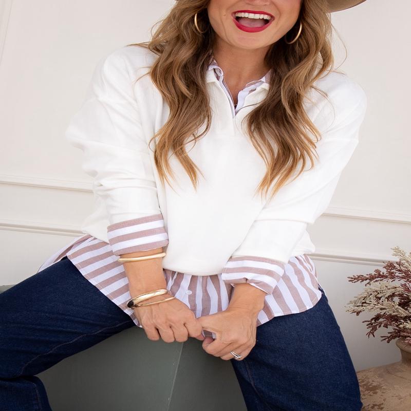 Henley Top - White | Tribal x TWT - FINAL SALE