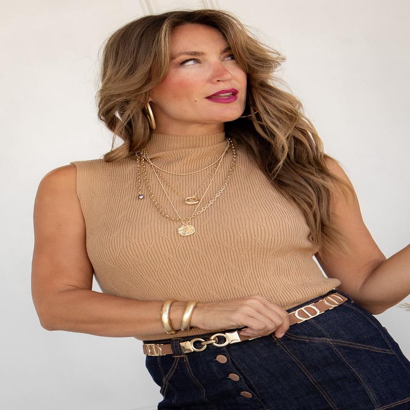 Tribal Make It Timeless Tan Sleeveless Tank - FINAL SALE