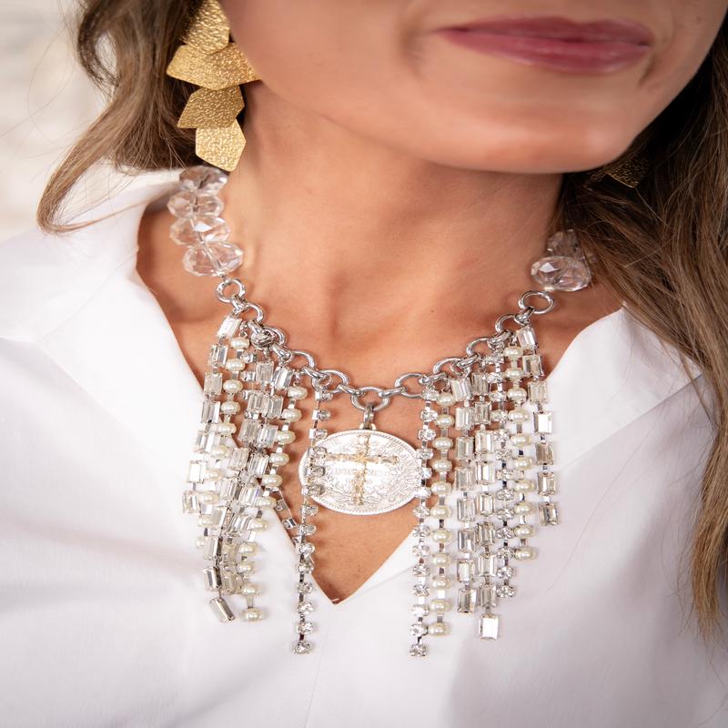 Vintage Quartz Cross Necklace | Rockstar In Rome