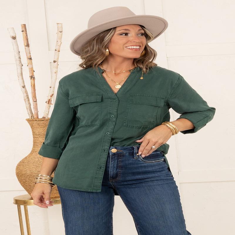 All The Feelings Top - Pine Needle - SALE