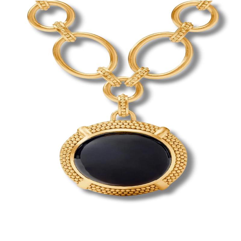 Cabochon Statement Necklace - Obsidian Black | Julie Vos | RESTOCK