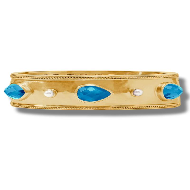Cannes Statement Hinge Bangle - London Blue | Julie Vos