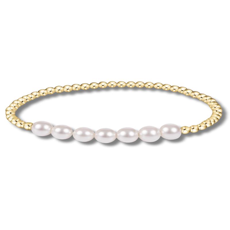 enewton Bliss Beaded 3mm Gold 6mm Pearl Bracelet