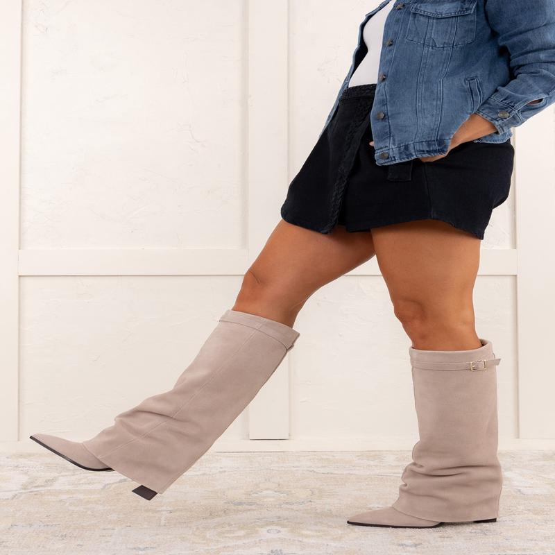 Felicity Foldover Boot - Dust Bunny | Free People - FINAL SALE