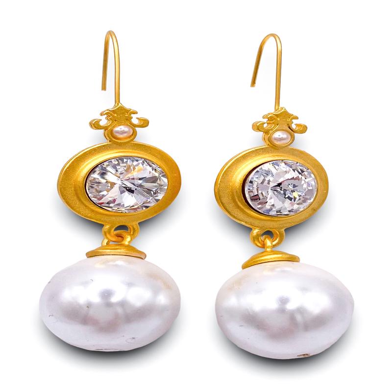 The Prefere Earrings  Gold Pearl | French Kande - DOORBUSTER