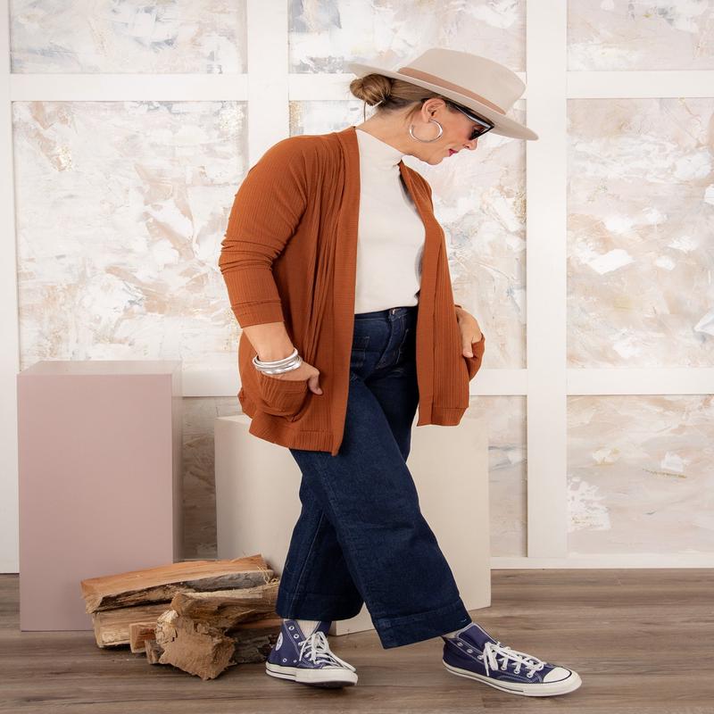 You Make It Easy Cardigan - Dark Camel - FINAL SALE