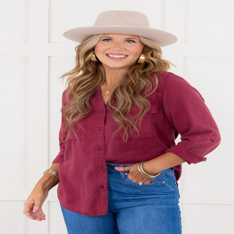 All The Feelings Top - Red Sangria - FINAL SALE