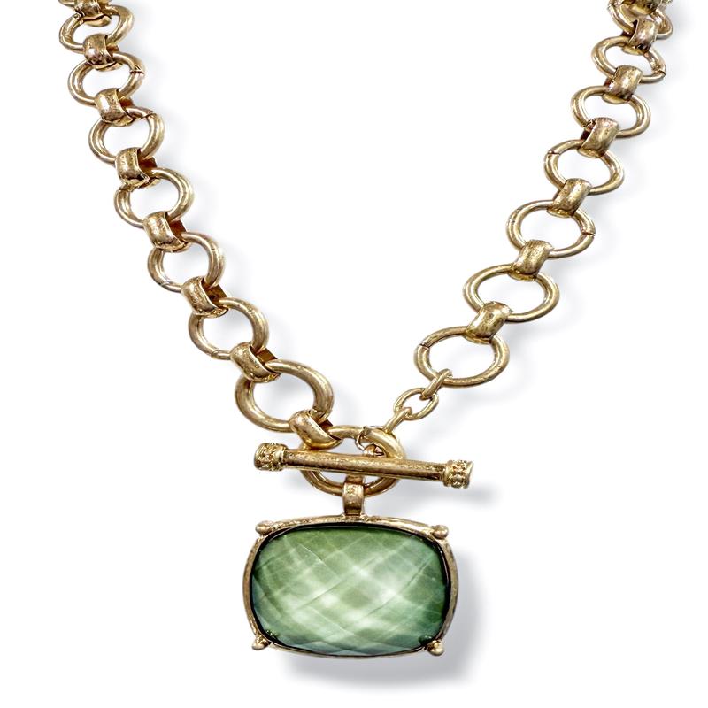 Courtney Olive Statement Necklace