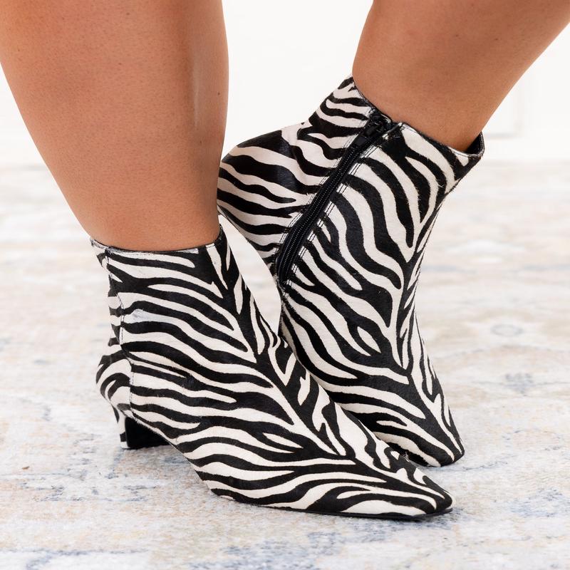 Delvie Ankle Boot - Zebra - FINAL SALE