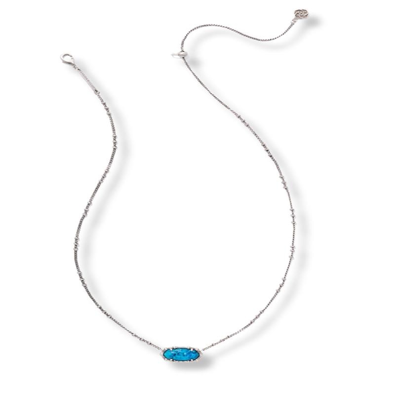 Elisa Bamboo Necklace - Vintage Silver Variegated Indigo Magnesite | Kendra Scott - SALE