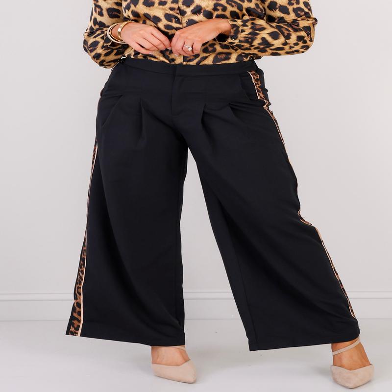 Here All Night Black Wide Leg Pant