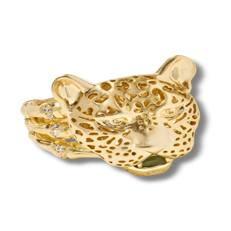 Maura Jaguar Statement Ring (Size 8) - Gold Sage Serpentine | Kendra Scott - FINAL SALE