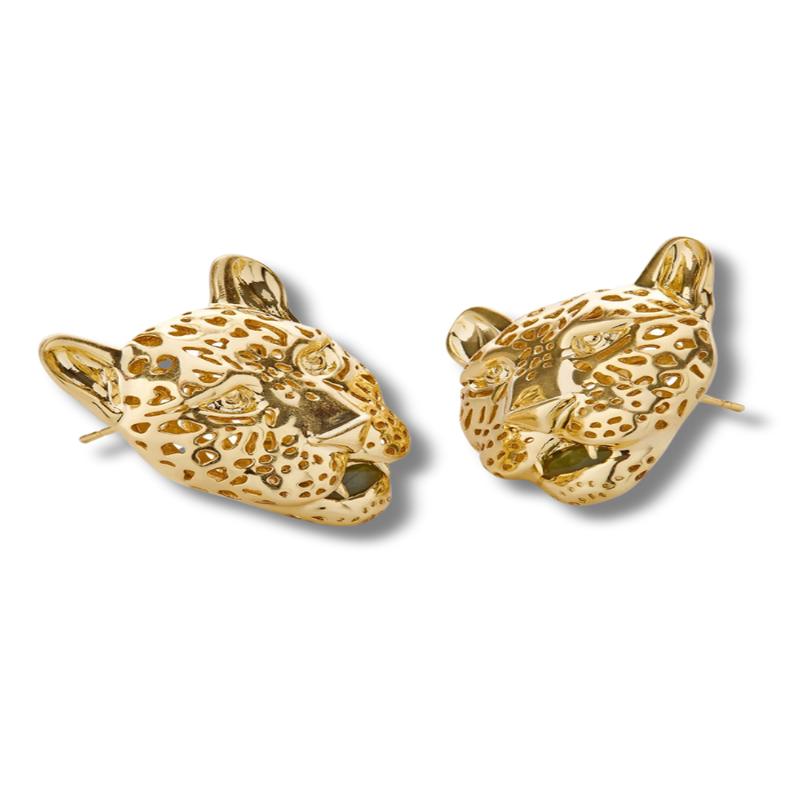 Maura Jaguar Statement Stud - Gold Sage Serpentine | Kendra Scott