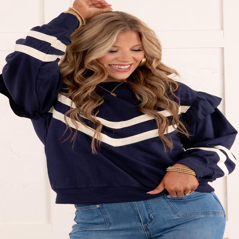 Quiet Moments Top - Navy - SALE