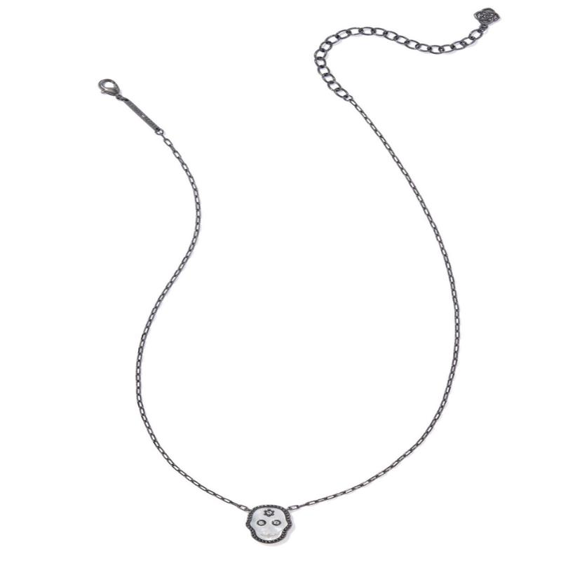 Skeleton Short Pendant Necklace - Gunmetal Ivory MOP | Kendra Scott - DOORBUSTER