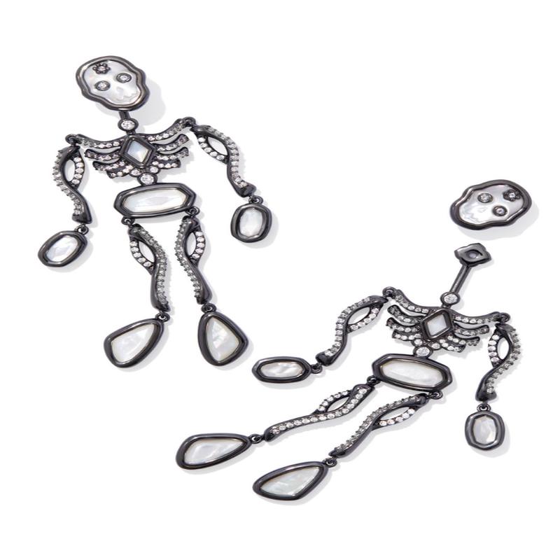 Skeleton Statement Earrings - Gunmetal Ivory MOP | Kendra Scott - FINAL SALE