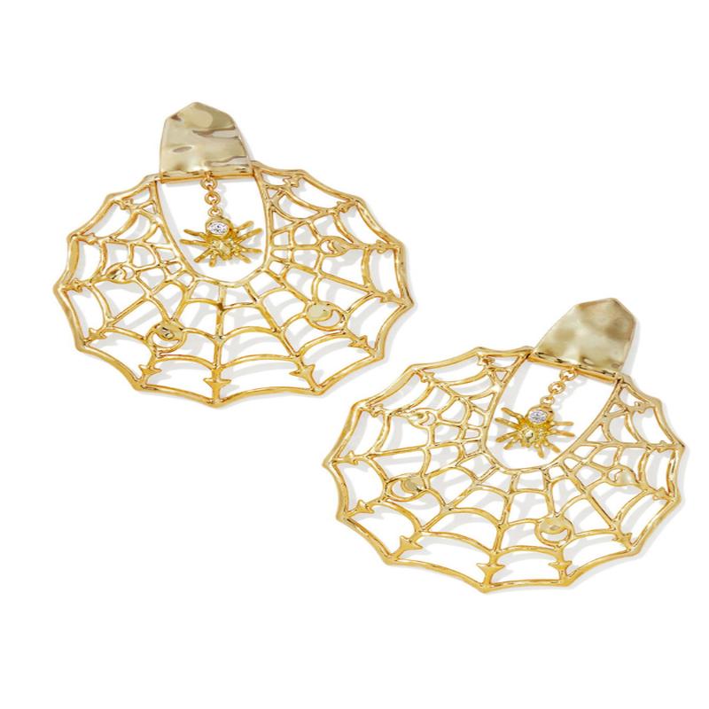 Spider Web Statement Earrings - Gold White Crystal | Kendra Scott - FINAL SALE