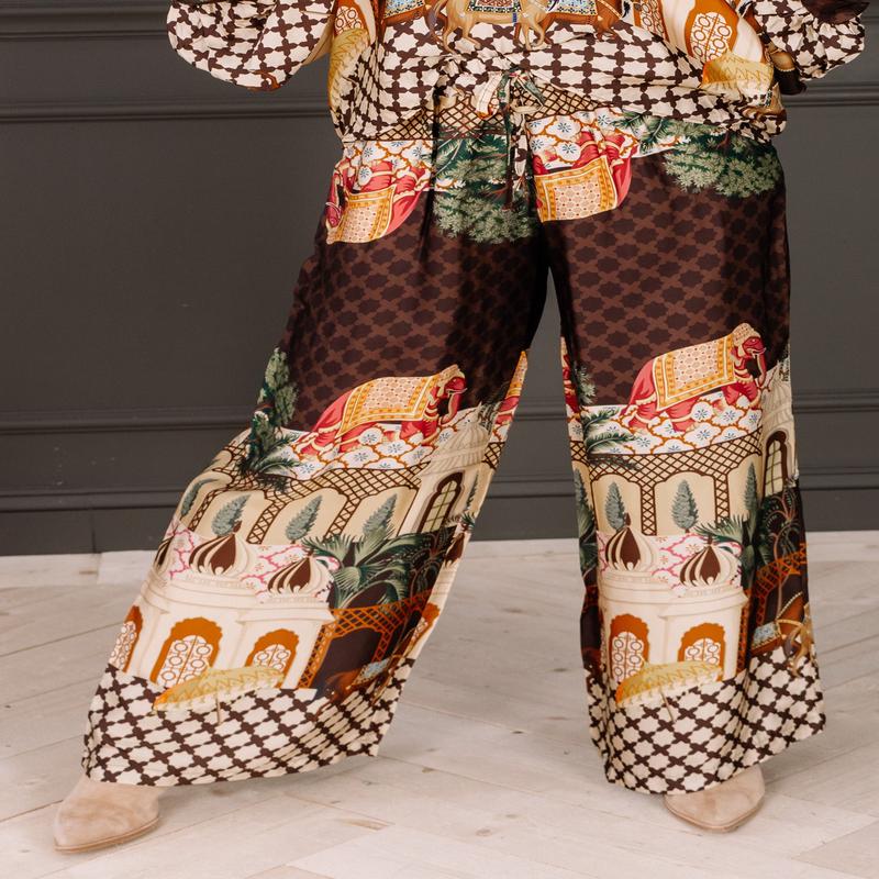 Always You Brown Printed Wide Leg Pant