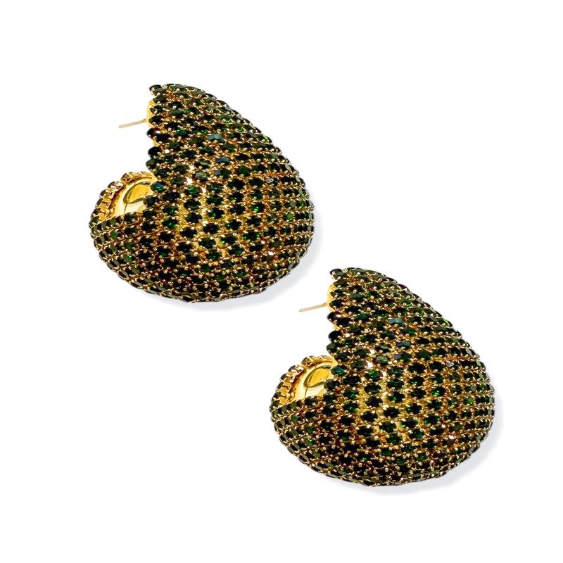 Back On Track Emerald Pave Teardrop Earrings