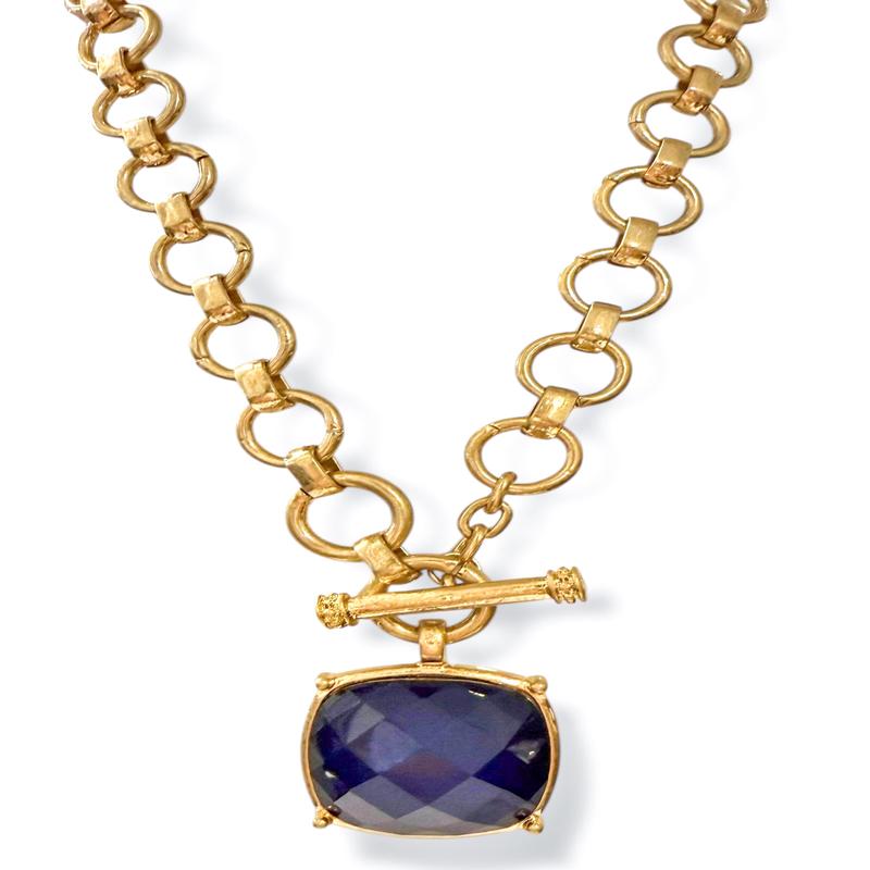 Courtney Navy Statement Necklace