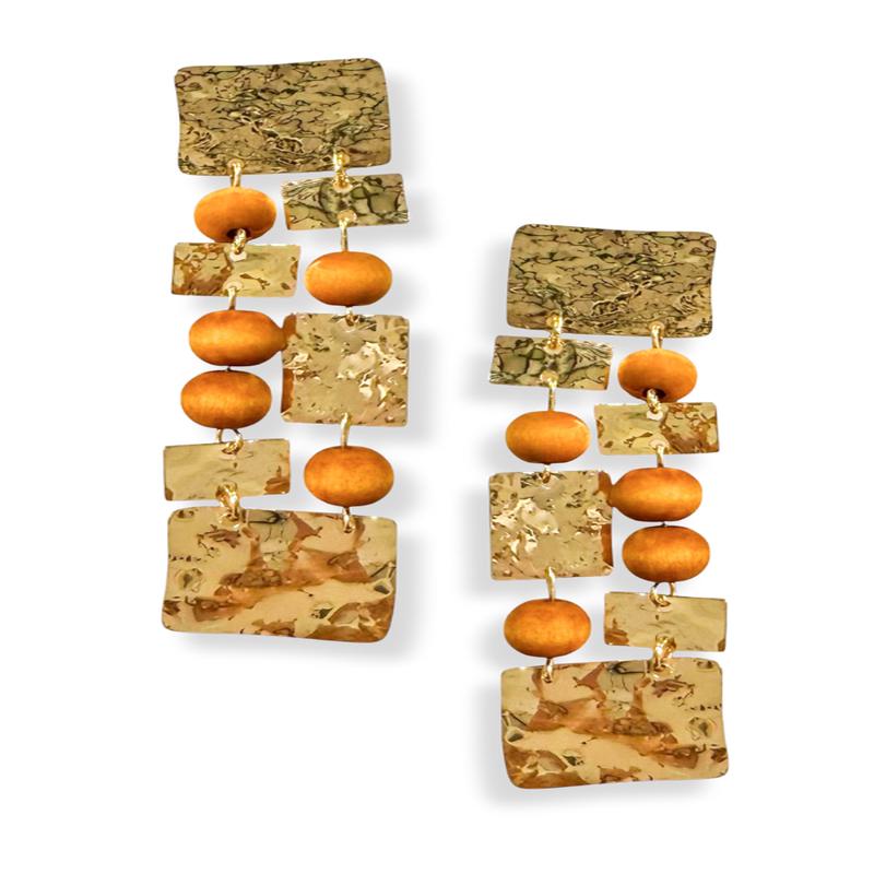 DOORBUSTER Right About Now Brown Dangle Earrings