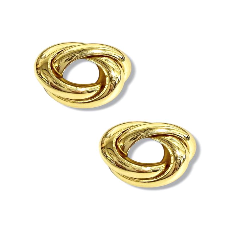 DOORBUSTER Tell Me More Gold Knot Stud Earrings