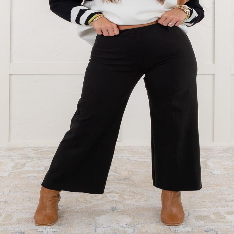 Erin High Waisted Wide Leg Black Jean