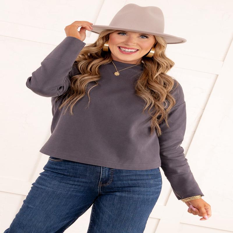 Genevieve Mock Neck Top - FINAL SALE