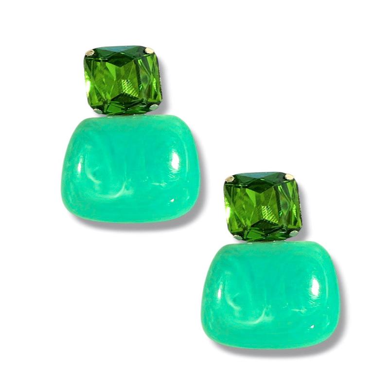 In My Feelings Green Acrylic Drop Earrings