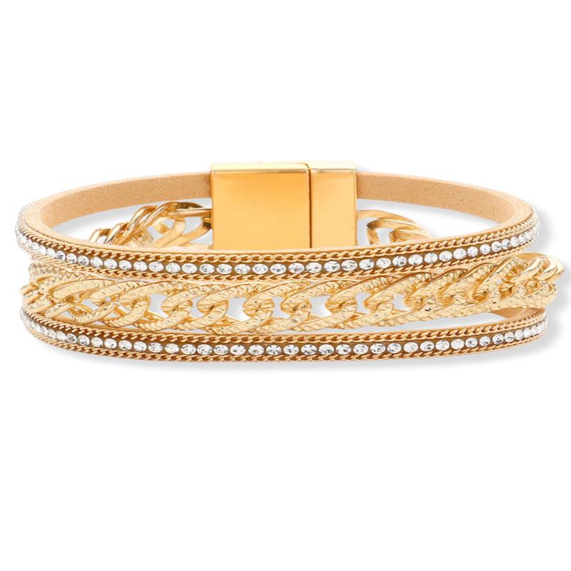 Making An Impression Gold Pave Chain Bracelet