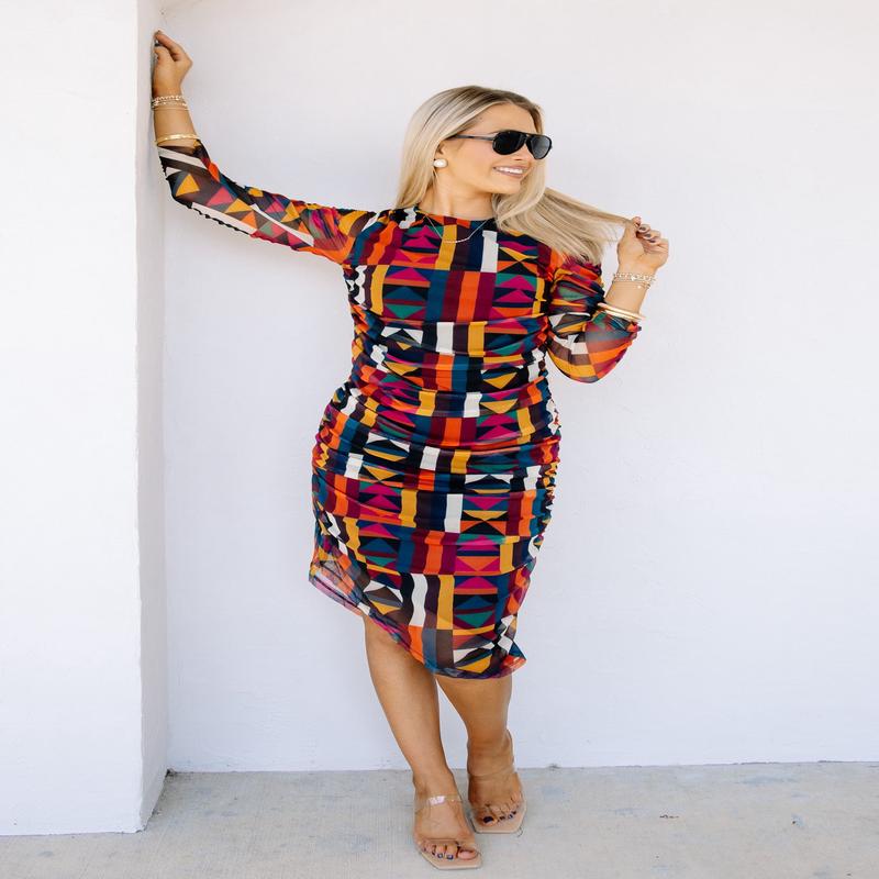 Manorca Loxley Long Sleeve Midi Dress