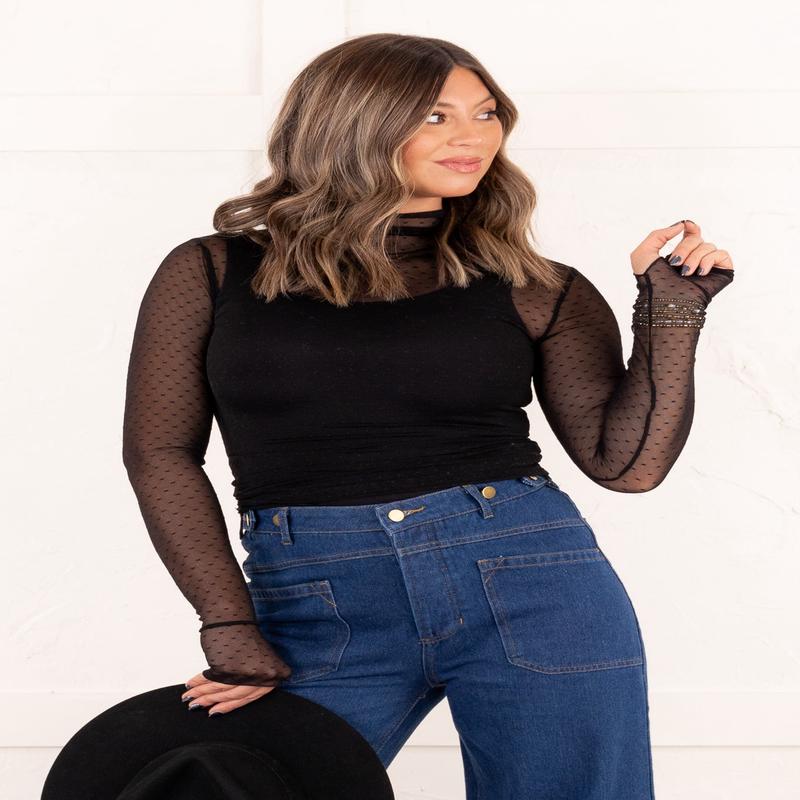 On The Dot Layering Top - Black | Free People | RESTOCK