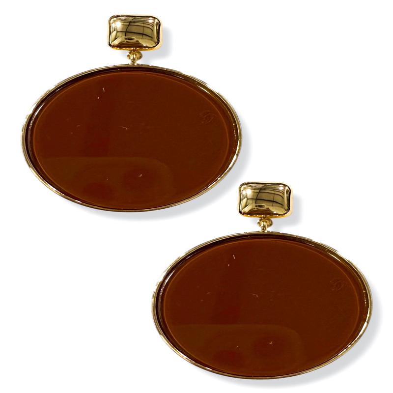 Taking A Second Brown Round Drop Earrings