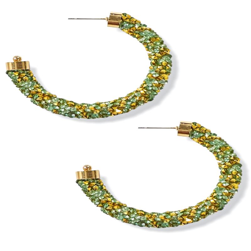 What A Surprise Sparkling Mint Hoop Earring