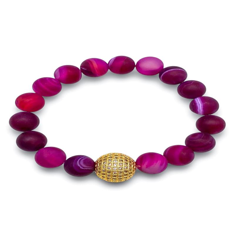 Brave Enough Bracelet - Fuchsia Marble