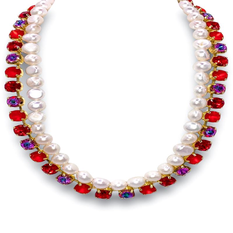 Matilda Layered Tennis Necklace - Fireside | Sorrelli