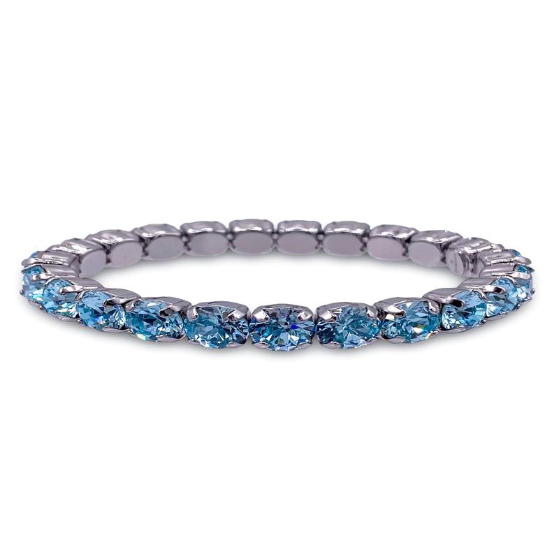 Sienna Stretch Bracelet - Palladium Aquamarine | Sorrelli - SALE