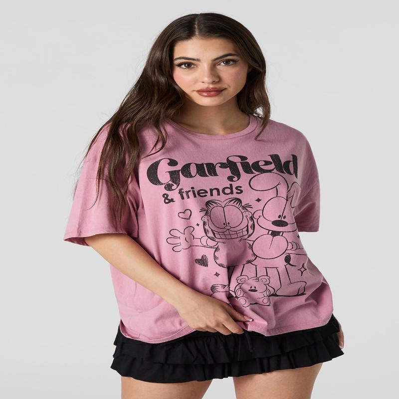 T-shirt coupe garonne  imprim Garfield & Friends
